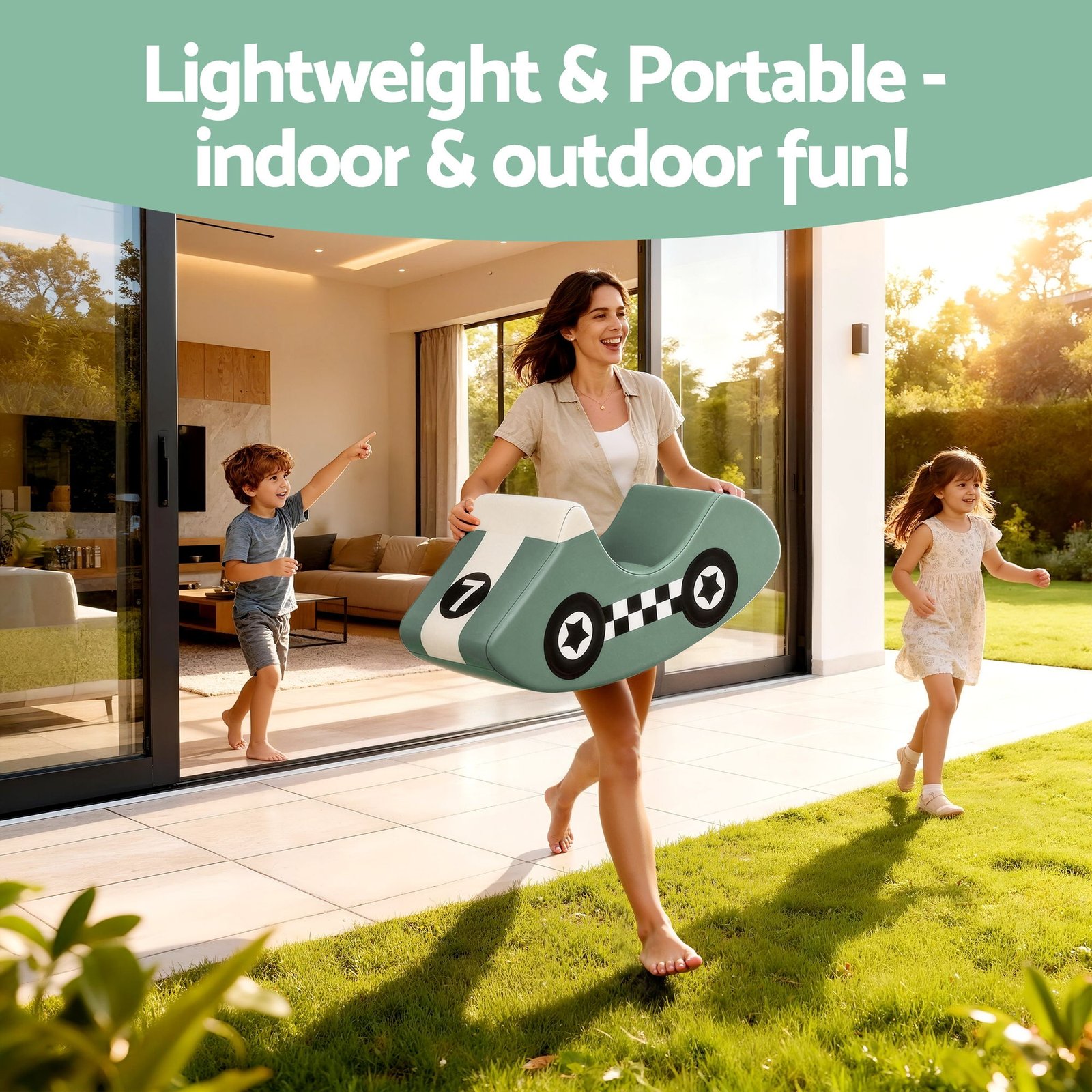 Keezi Kids Climbing Blocks Foam Toddler Playset Soft Indoor Climbing Toy Rocker Green - Image 5