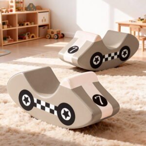 Keezi Kids Climbing Blocks Foam Toddler Playset Soft Indoor Indoor Climbing Toy Rocker Khaki