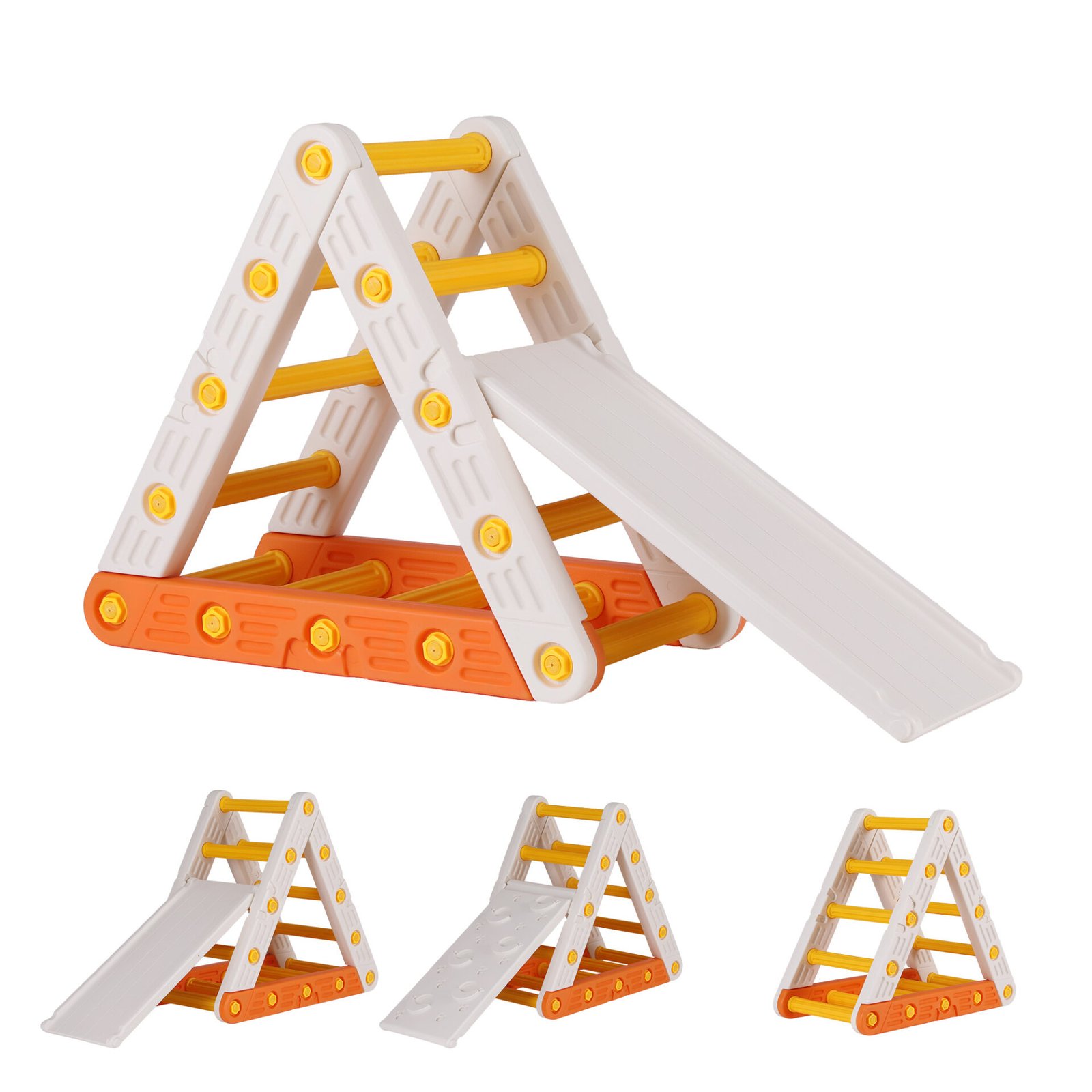 Keezi Kids Climbing Frame Set With Slide Indoor Outdoor Toddler Toys Pikler Triangle Climber - Image 8