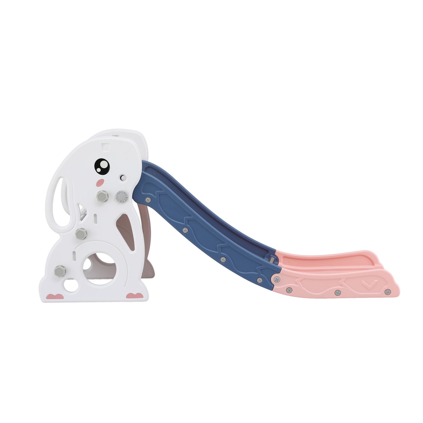 Keezi Kids Slide Set Basketball Hoop Ring Outdoor Playground Toy Rabbit 147cm - Image 3