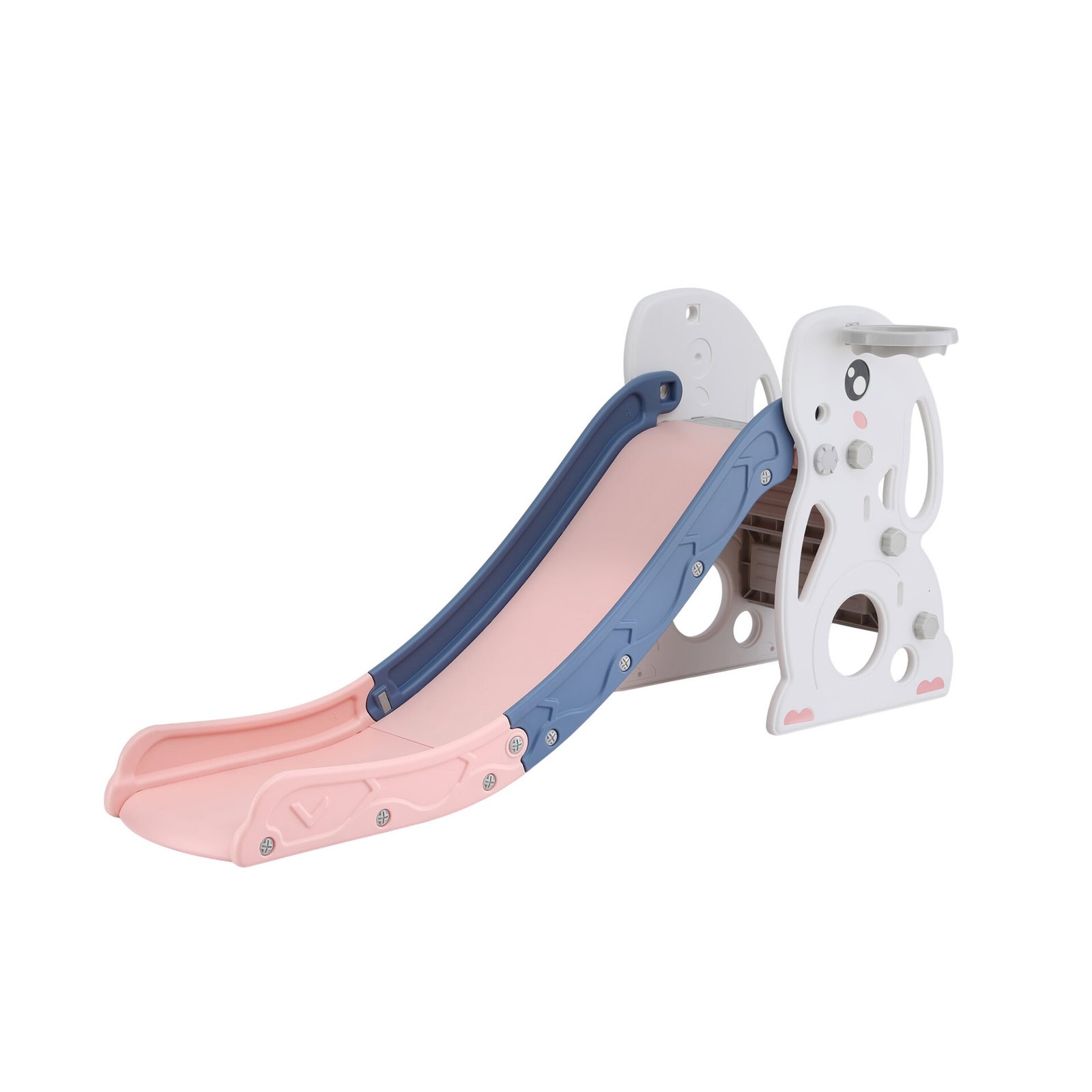 Keezi Kids Slide Set Basketball Hoop Ring Outdoor Playground Toy Rabbit 147cm - Image 9