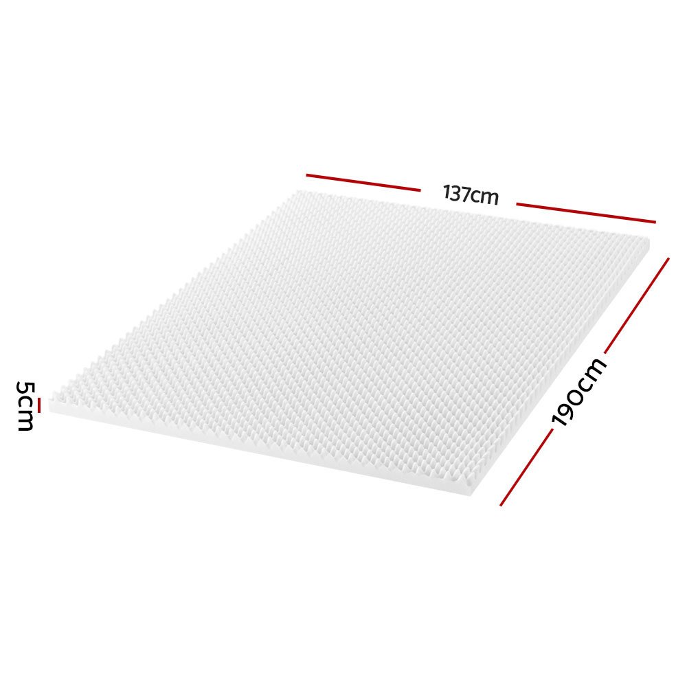 Giselle Bedding Foam Mattress Topper Egg Crate 5cm Double - Image 2