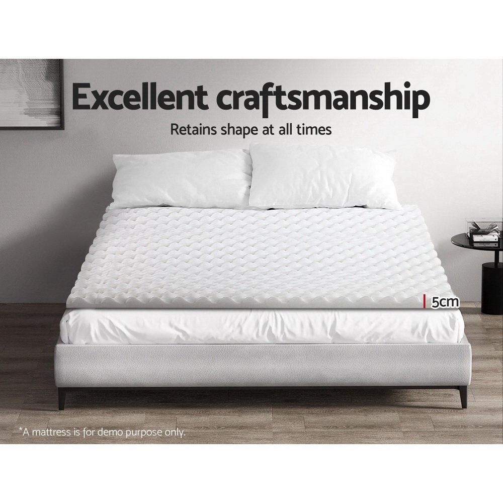 Giselle Bedding Foam Mattress Topper Egg Crate 5cm Double - Image 5