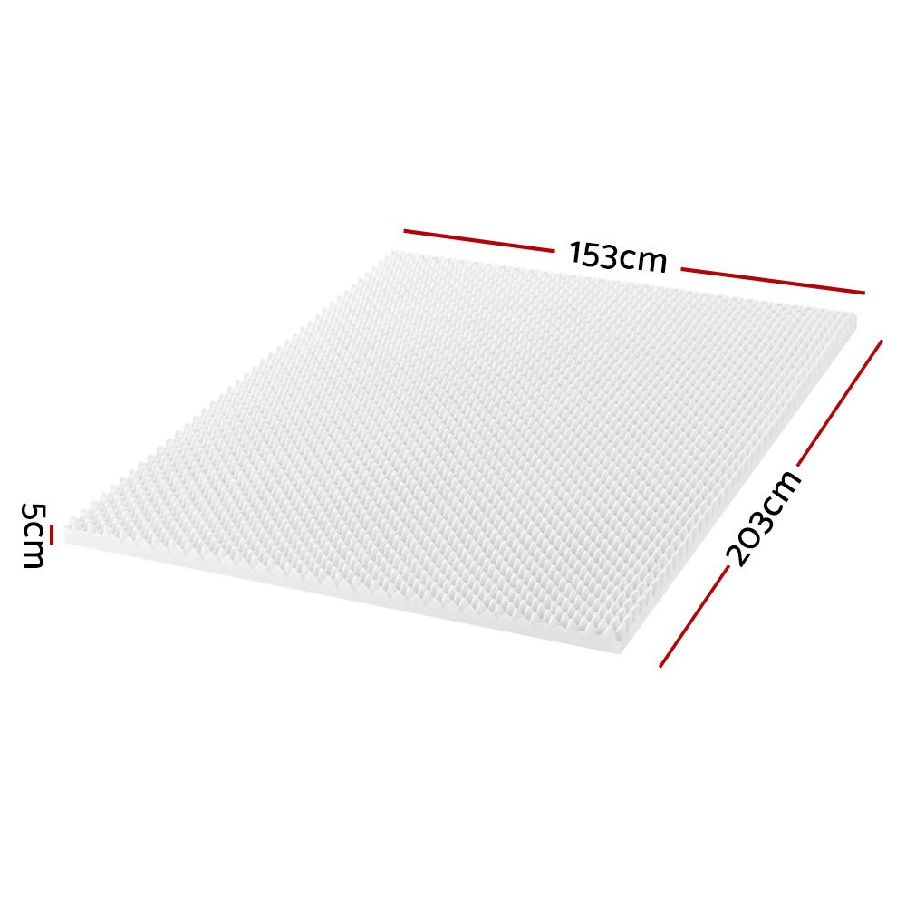 Giselle Bedding Memory Foam Mattress Topper Egg Crate 5cm Queen - Image 2