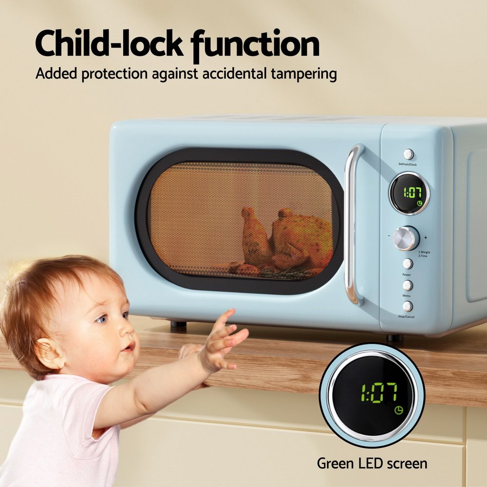 Devanti 20L Microwave Oven 800W Blue - Image 6