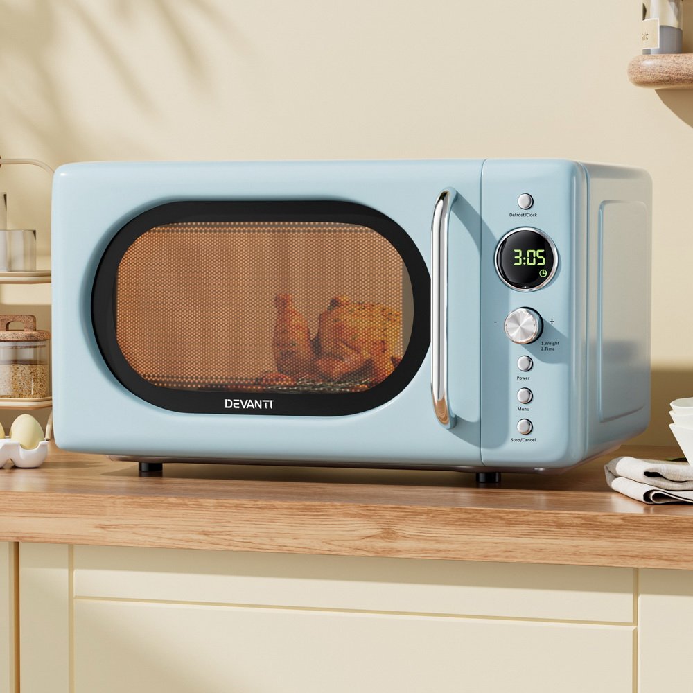 Devanti 20L Microwave Oven 800W Blue - Image 7