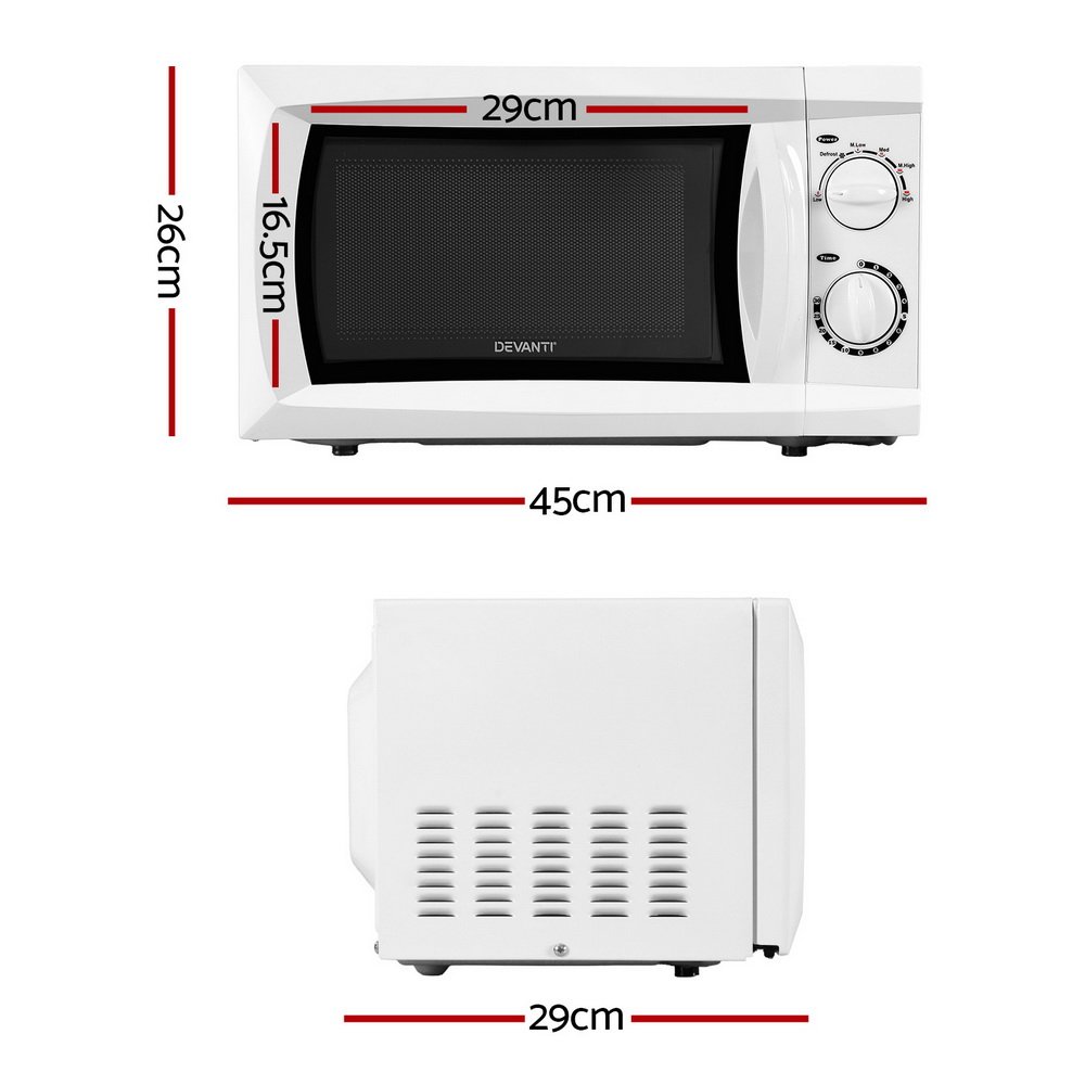 Devanti 20L Microwave Oven 800W White - Image 2
