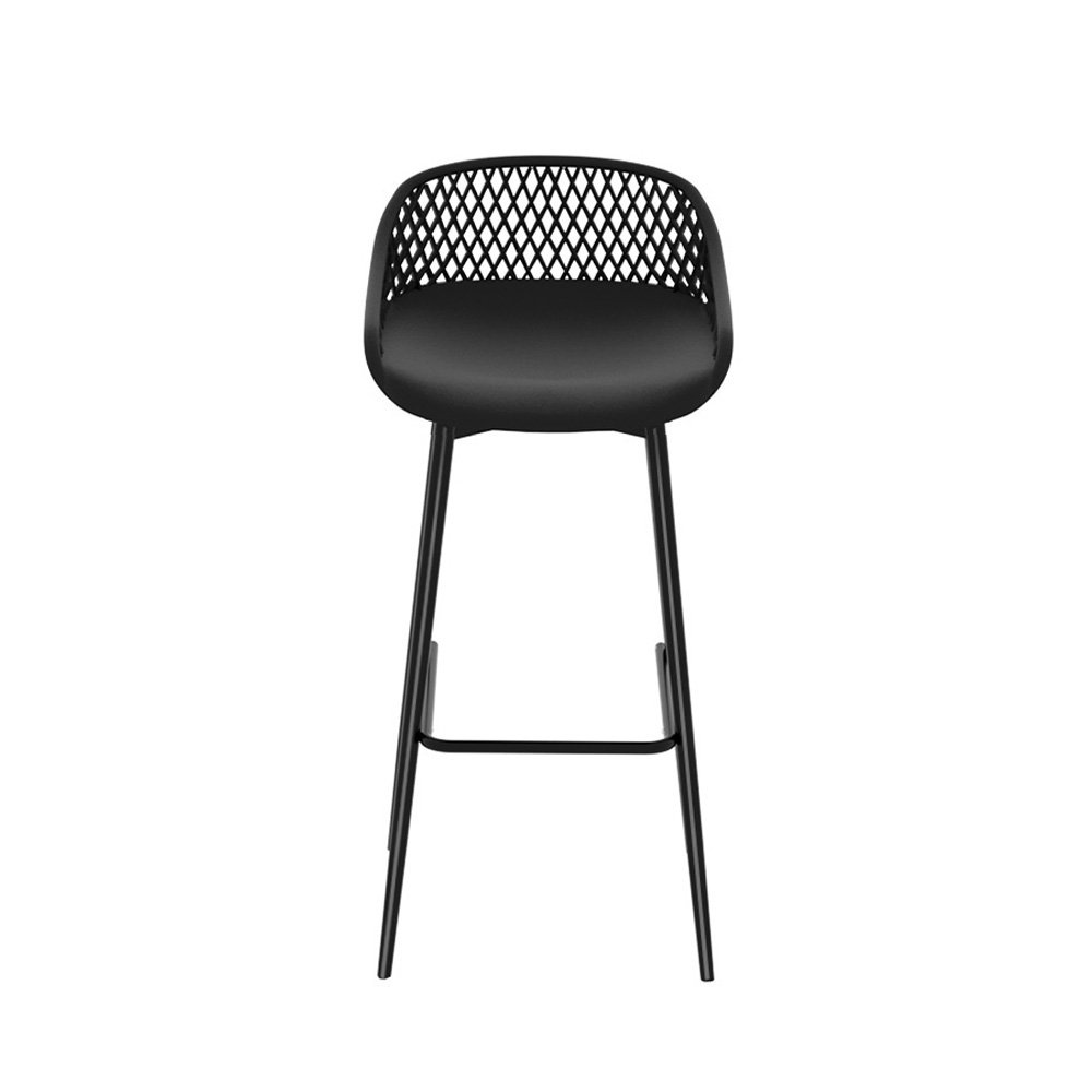 Gardeon 2x Outdoor Bar Stools Plastic Black - Image 3
