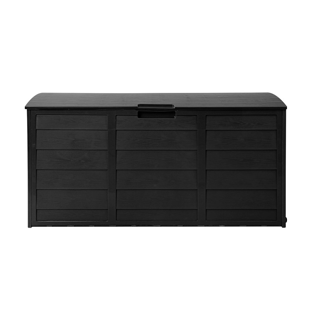 Gardeon Outdoor Storage Box 290L Lockable Organiser Garden Deck Shed All Black - Image 3