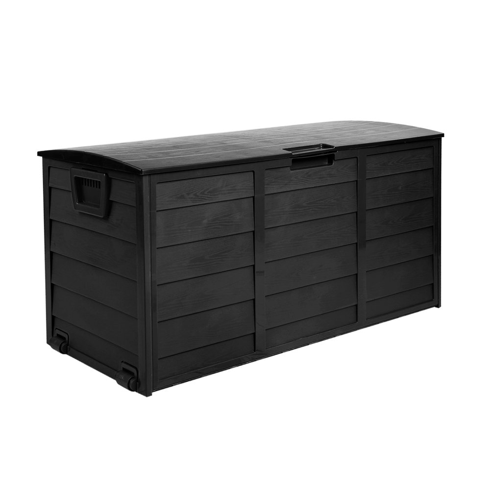 Gardeon Outdoor Storage Box 290L Lockable Organiser Garden Deck Shed All Black - Image 4