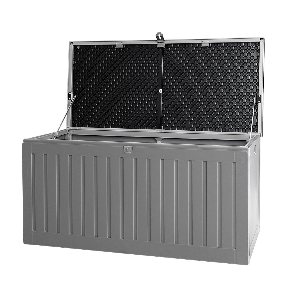 Gardeon Outdoor Storage Box 270L Container Lockable Garden Bench Tool Shed Grey - Image 8