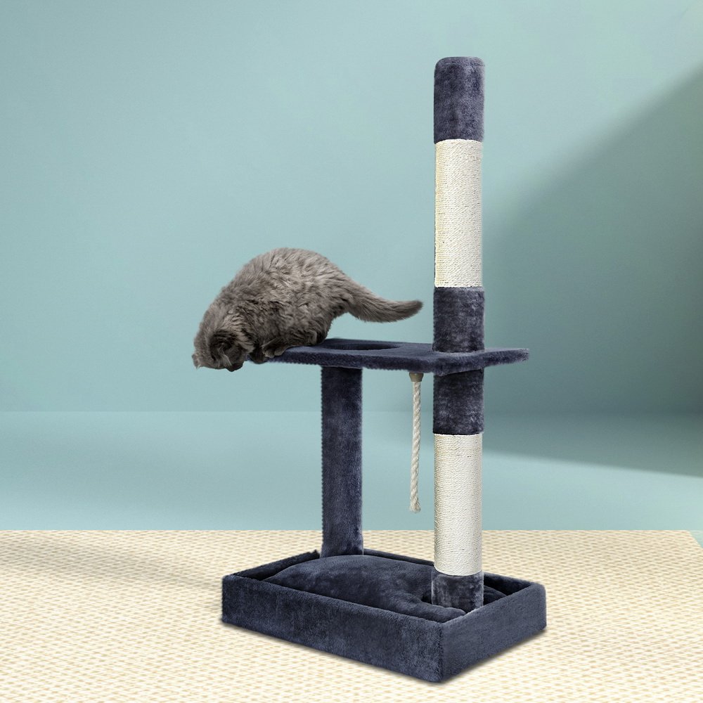 i.Pet Cat Tree 102cm Scratching Post Tower Scratcher Condo House Board Grey - Image 7