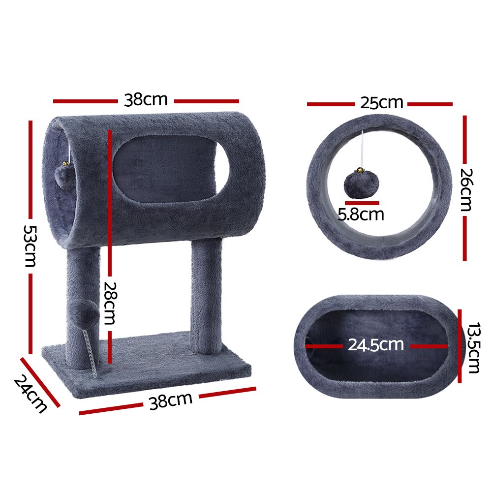 i.Pet Cat Tree 53cm Scratching Post Tower Scratcher Wood Condo House Trees Grey - Image 2