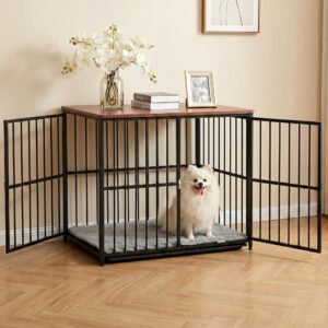 i.Pet Large Dog Crate Furniture 93cm Dog Cage Puppy Pet Wooden Black