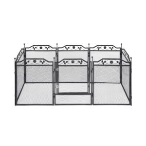 i.Pet Pet Dog Playpen Heavy-Duty Enclosure Multi-Configuration Indoor Outdoor Black