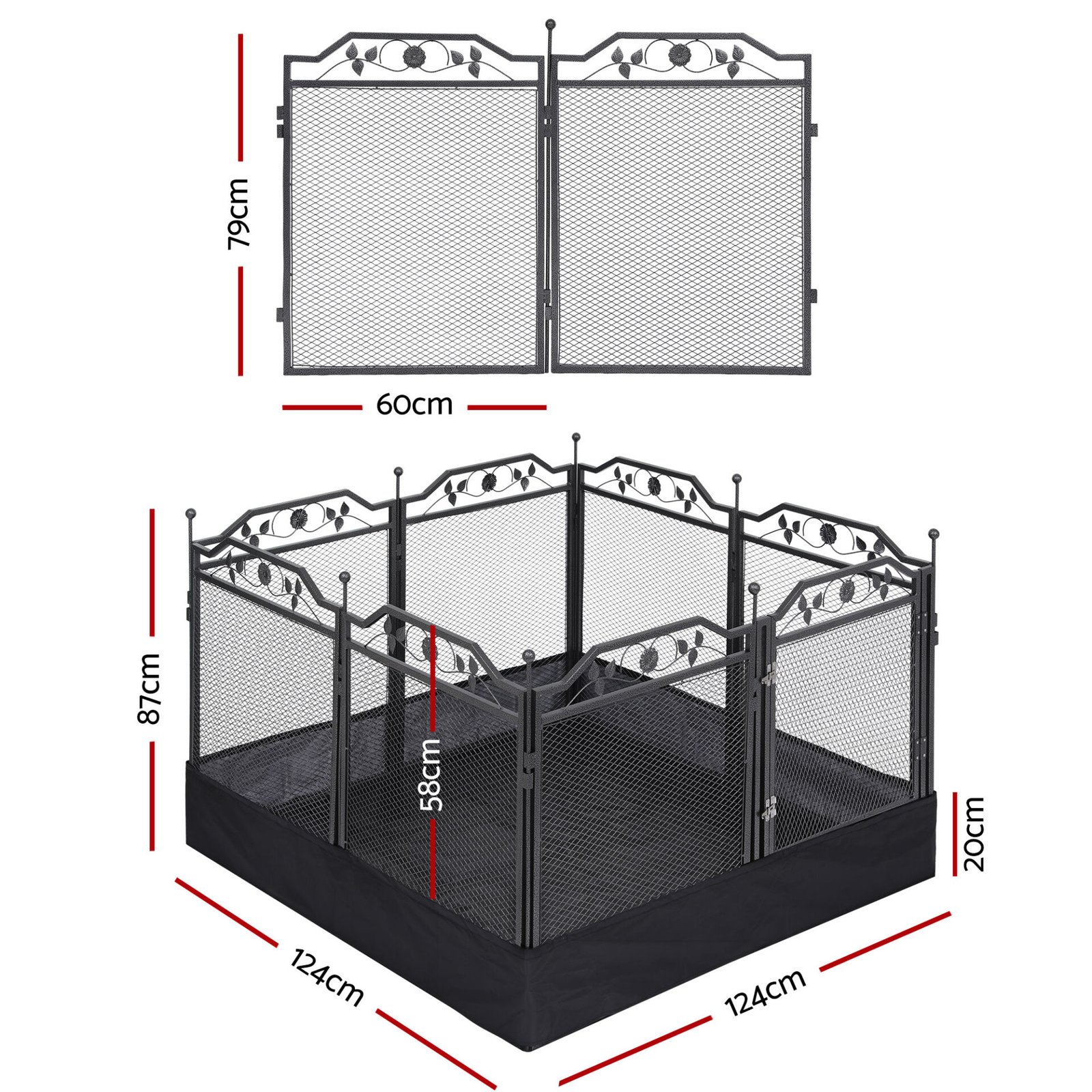 i.Pet Pet Dog Playpen Heavy-Duty Enclosure Multi-Configuration Indoor Outdoor Black - Image 2