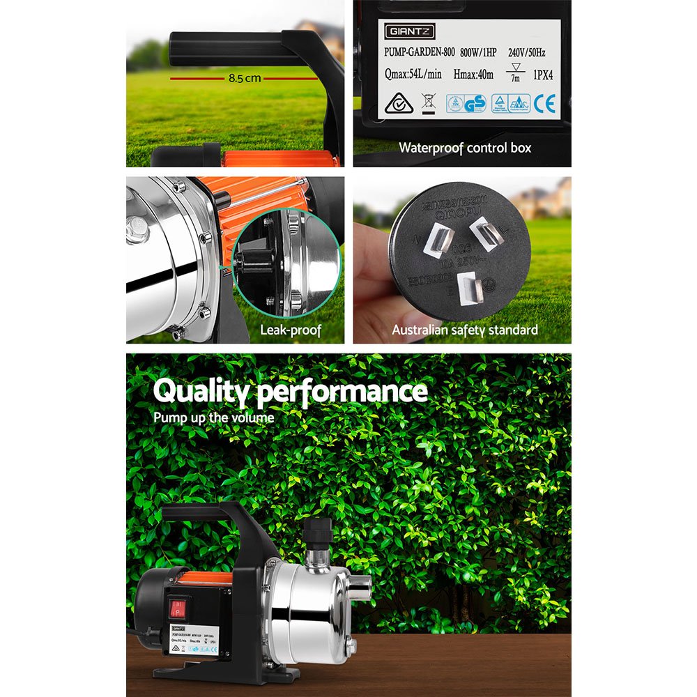 Giantz Garden Water Pump High Pressure 800W Max Tank Rain Farm Irrigation House - Image 7