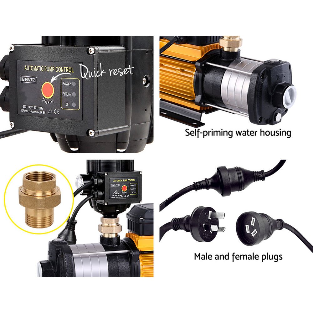 Giantz Garden Water Pump High Pressure 2000W Max 5-Stage Tank Irrigation Transfer Booster Pump Black - Image 5