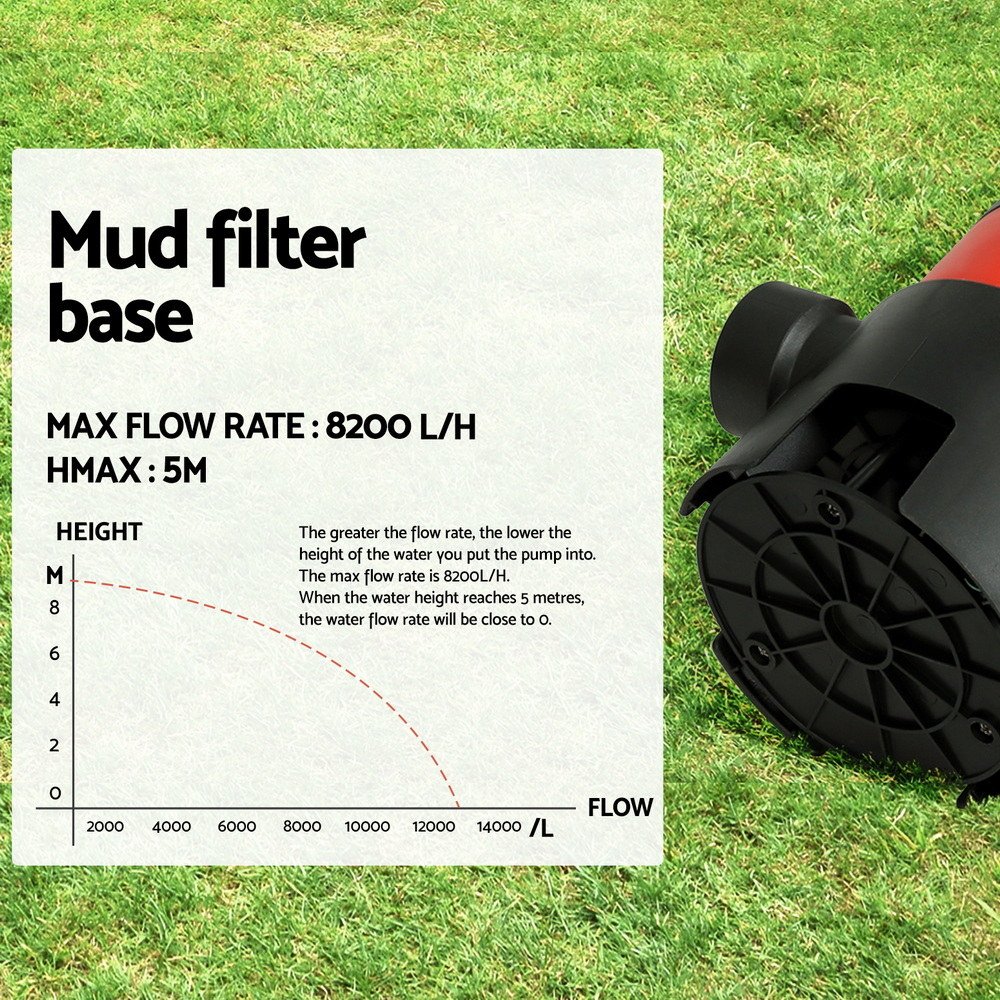 Giantz Garden Submersible Pump 400W Dirty Water Bore Tank Well Steel Sewerage - Image 10