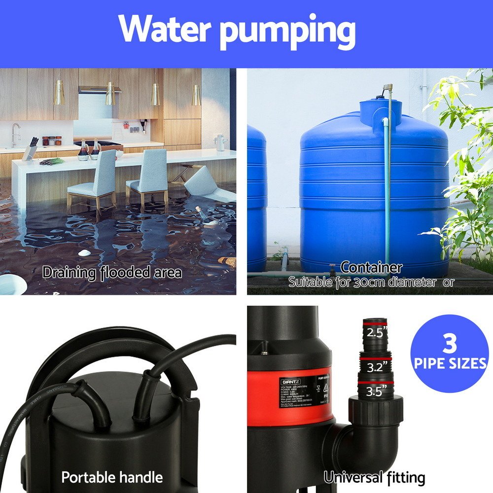 Giantz Garden Submersible Pump 400W Dirty Water Bore Tank Well Steel Sewerage - Image 12