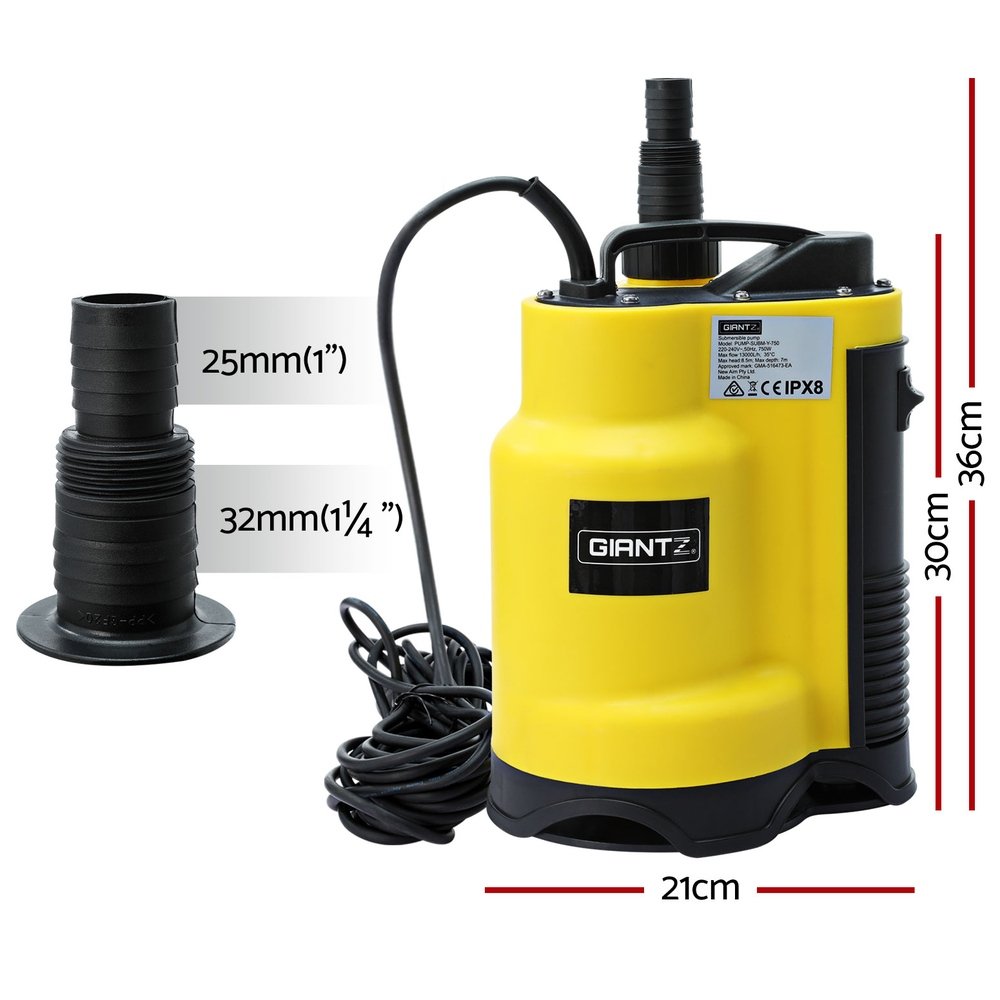 Giantz Garden Water Submersible Pump 400W Dirty Bore Sewerage Tank Well Steel - Image 2