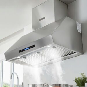 Devanti 900mm Range Hood 3-Speed Fan LED Display Remote Control
