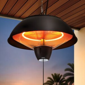 Devanti 1500W Electric Patio Infrared Heater Hanging Heaters Ceiling Mounted Remote