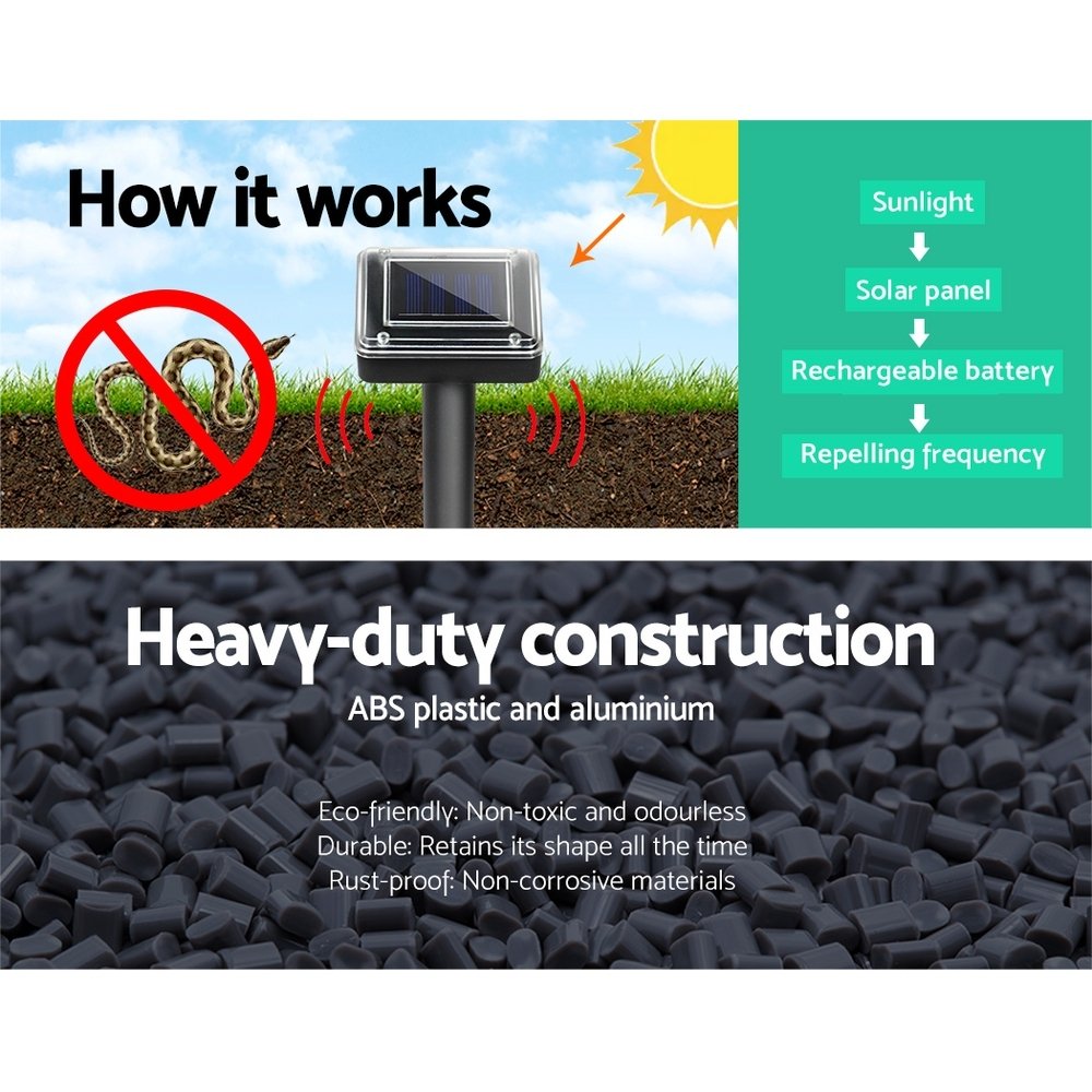 Vermitrap Set of 10 Ultrasonic Solar Powered Snake Repellent - Image 4