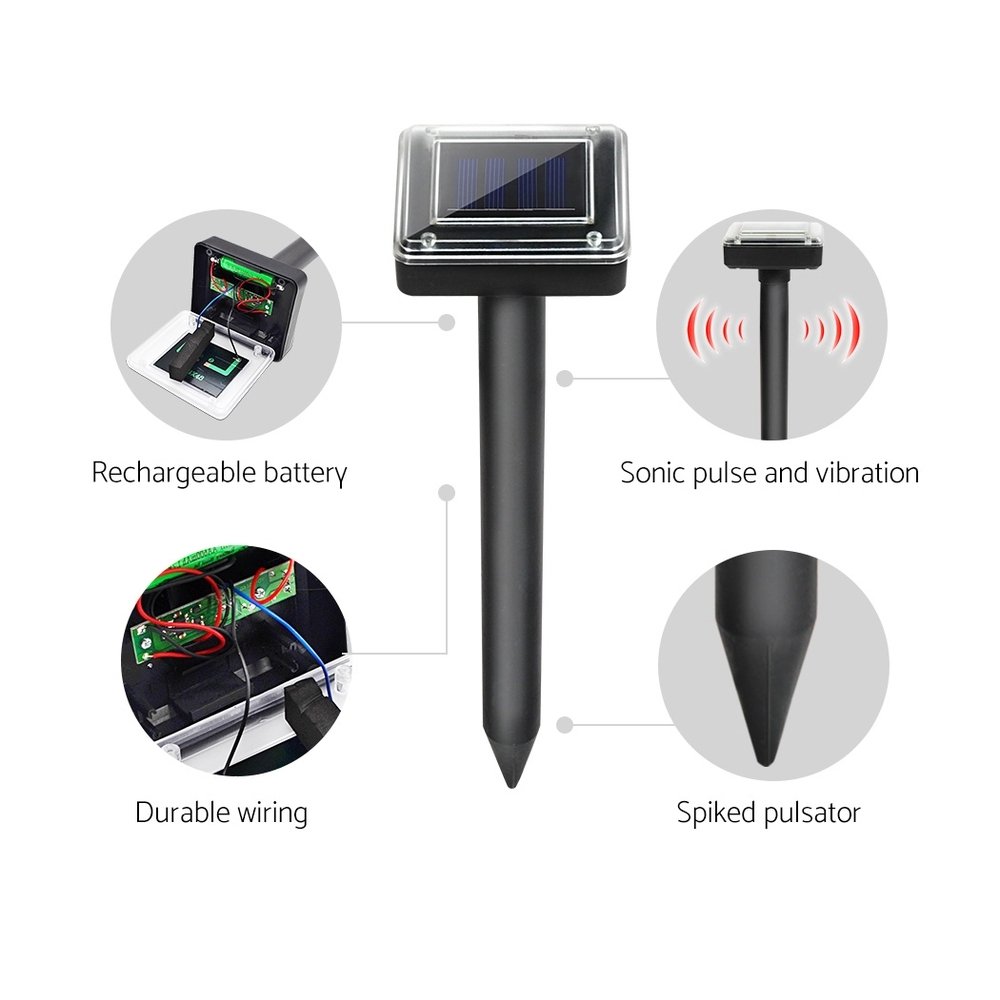 Vermitrap Set of 4 Ultrasonic Solar Powered Snake Repellent - Image 5