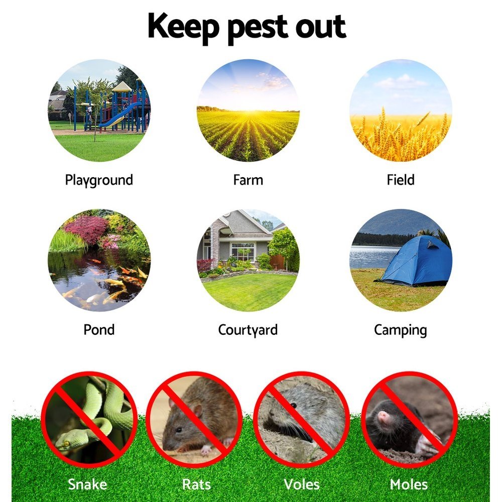 Gardeon 4X Solar LED Snake Repeller Pulse Plus Ultrasonic Pest Rodent Repellent - Image 7