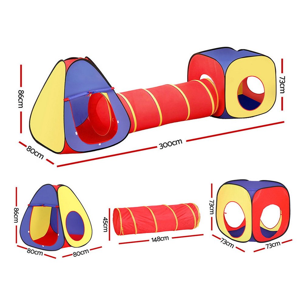 Keezi Kids Playhouse Play Tent Pop Up Teepee Castle Crawl Tunnel Outdoor Indoor Toys Children Gift - Image 3