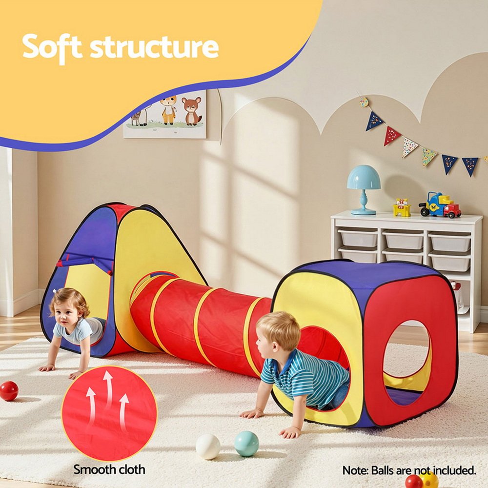 Keezi Kids Playhouse Play Tent Pop Up Teepee Castle Crawl Tunnel Outdoor Indoor Toys Children Gift - Image 5