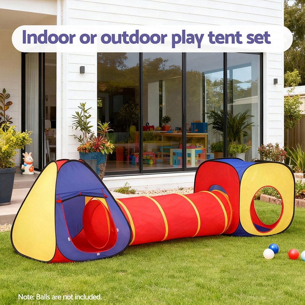 Keezi Kids Playhouse Play Tent Pop Up Teepee Castle Crawl Tunnel Outdoor Indoor Toys Children Gift - Image 7