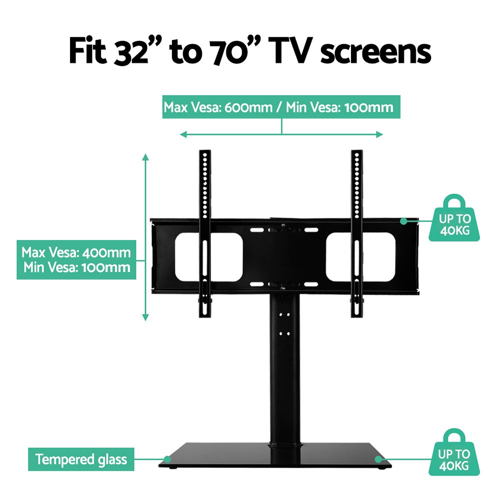 Artiss TV Stand Mount Bracket for 32"-70" LED LCD Swivel Tabletop Desktop Plasma - Image 6