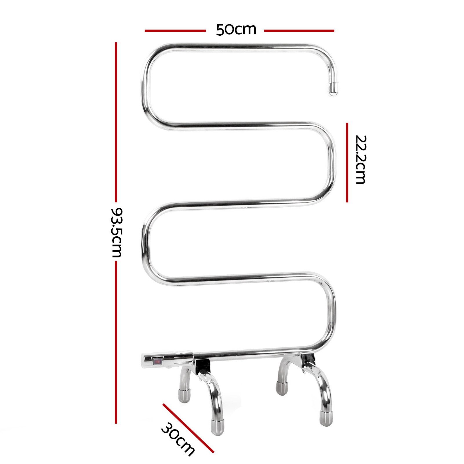 Devanti Electric Heated Towel Rail Rack 5 Bars Freestanding Clothes Dry Warmer - Image 2