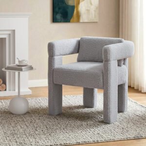 Artiss Armchair Accent Chair Lounge Sofa Couch Boucle Fabric Grey