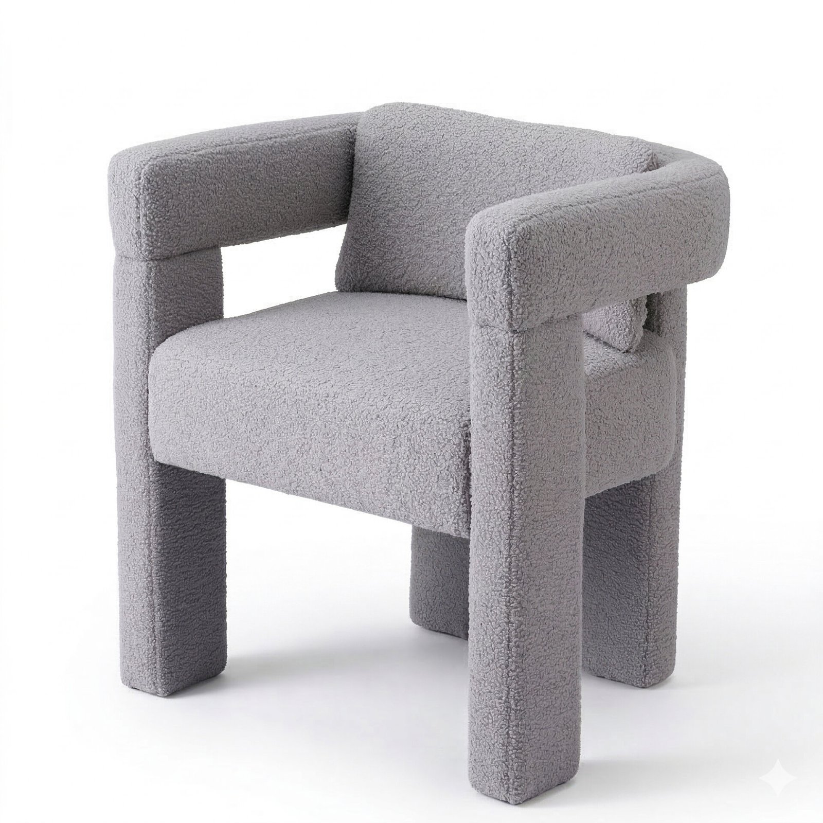 Artiss Armchair Accent Chair Lounge Sofa Couch Boucle Fabric Grey - Image 7