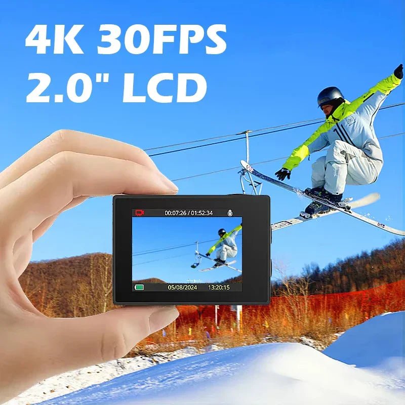 4K Action Camera 30M Waterproof Sports Cam Balck - Image 6
