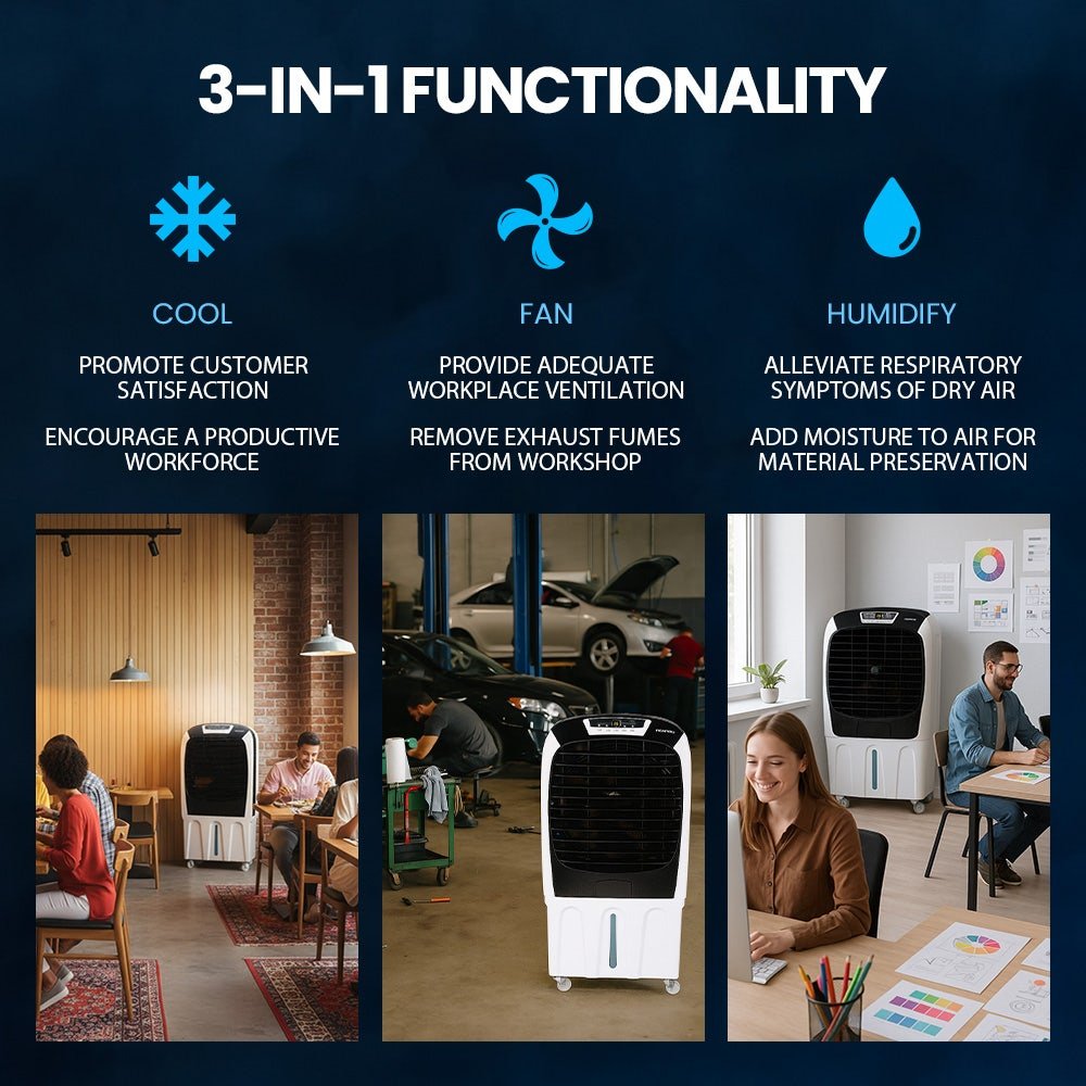 POLYCOOL 450W 80L Evaporative Air Cooler, Commercial Grade, Remote Control, Fan - Image 4