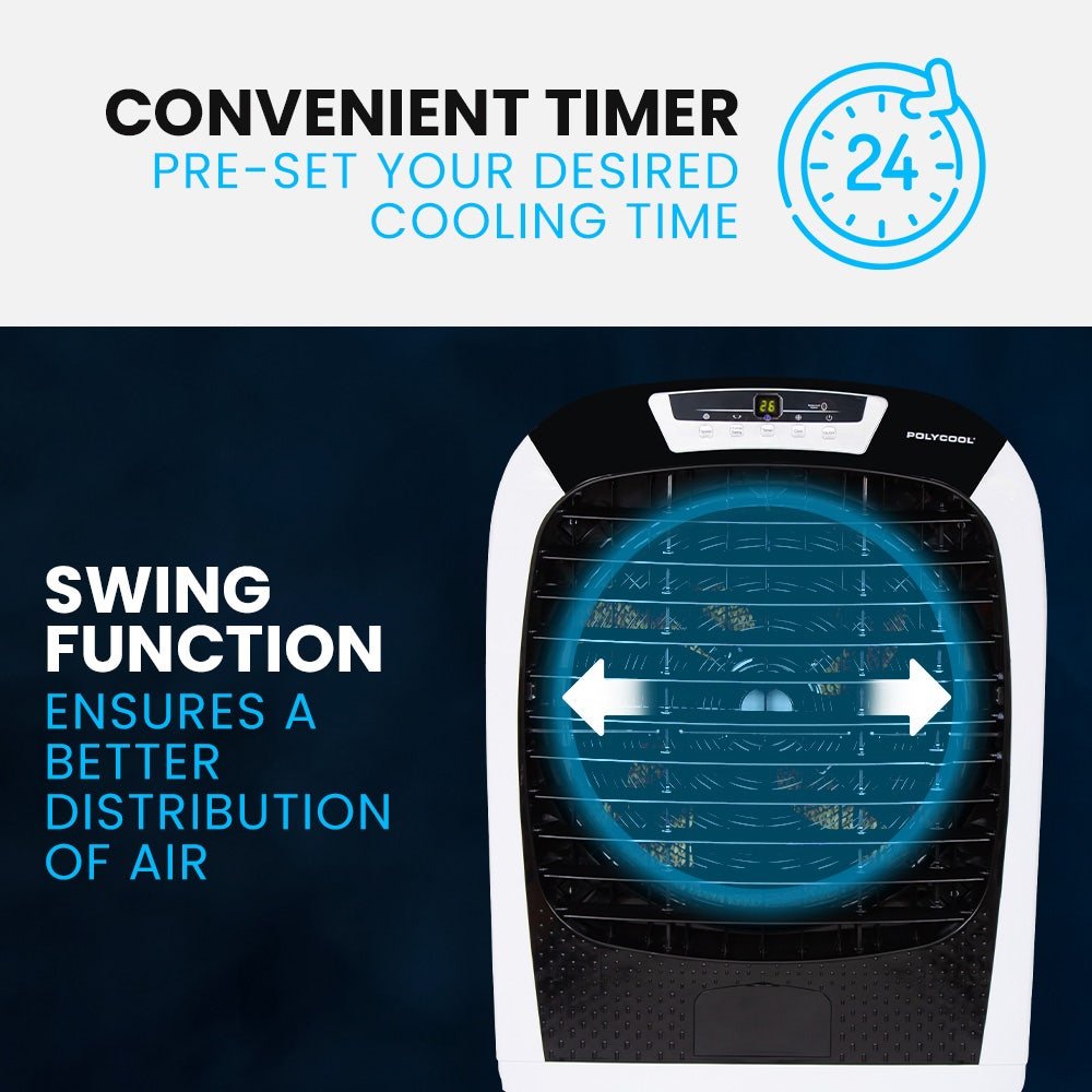 POLYCOOL 450W 80L Evaporative Air Cooler, Commercial Grade, Remote Control, Fan - Image 9