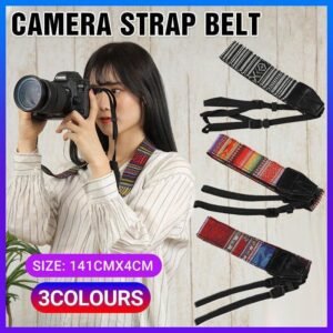 Camera Strap Compatible With Sony Nikon Olympus Dslr Canon Vintage Shoulder Neck - Black