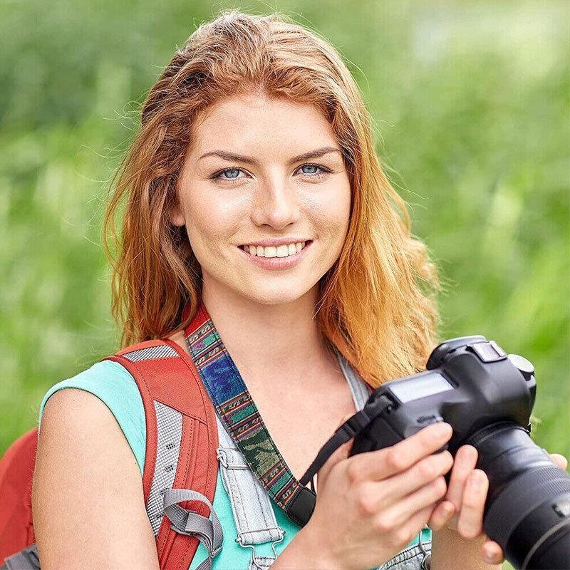 Camera Strap Compatible With Sony Nikon Olympus Dslr Canon Vintage Shoulder Neck - Black - Image 5