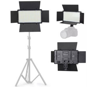 HridZ U600 LED Video Light – Dimmable Bi-Color 2500K-8500K Panel, Remote-Controlled, for Photography, YouTube, Vlogging, and Video Recording with AU Plug Power Adapter