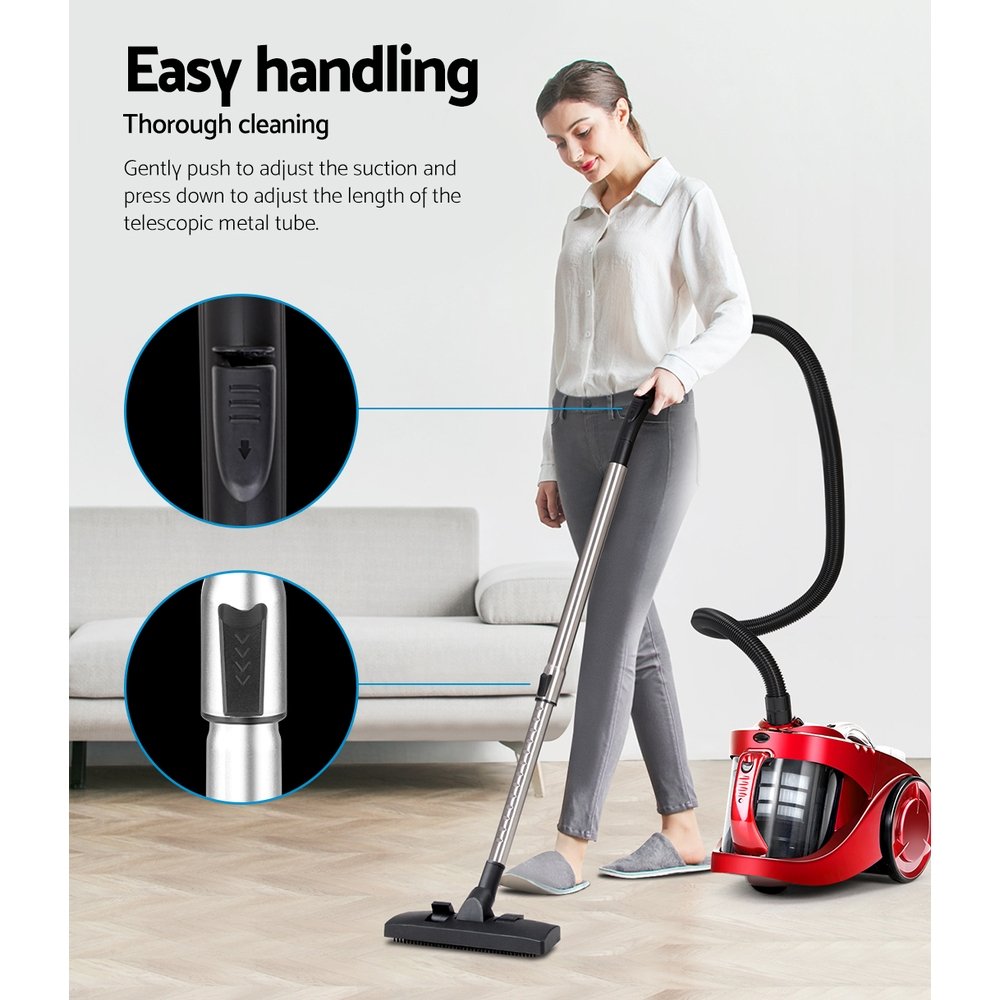 Devanti 2200W Bagless Vacuum Cleaner Red - Image 6