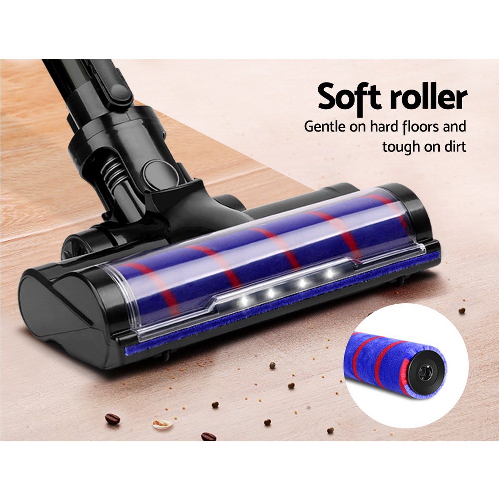 Devanti Stick Vacuum Cleaner Roller Brush Cordless 150W Purple - Image 5