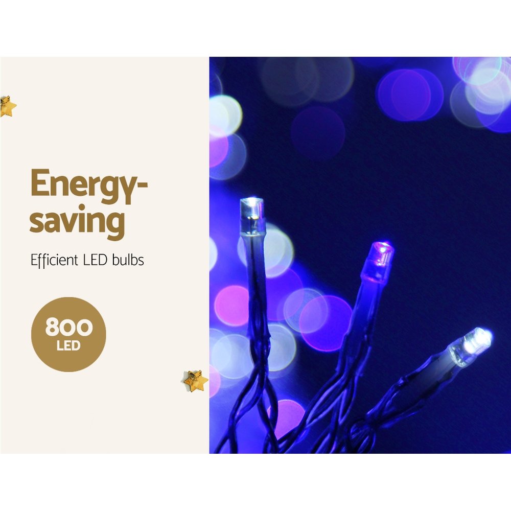 20M Christmas Lights Icicle Light 800 LED Blue White Decor Jingle Jollys - Image 3