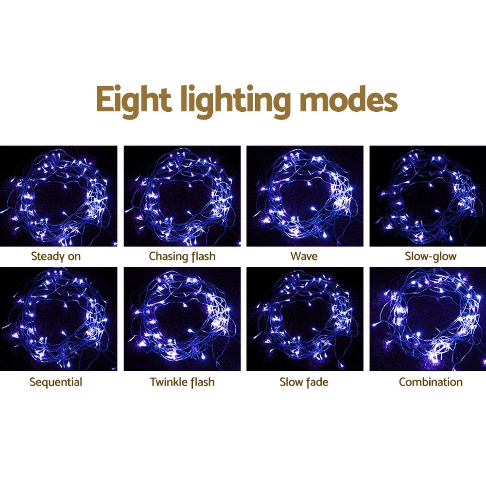20M Christmas Lights Icicle Light 800 LED Blue White Decor Jingle Jollys - Image 4