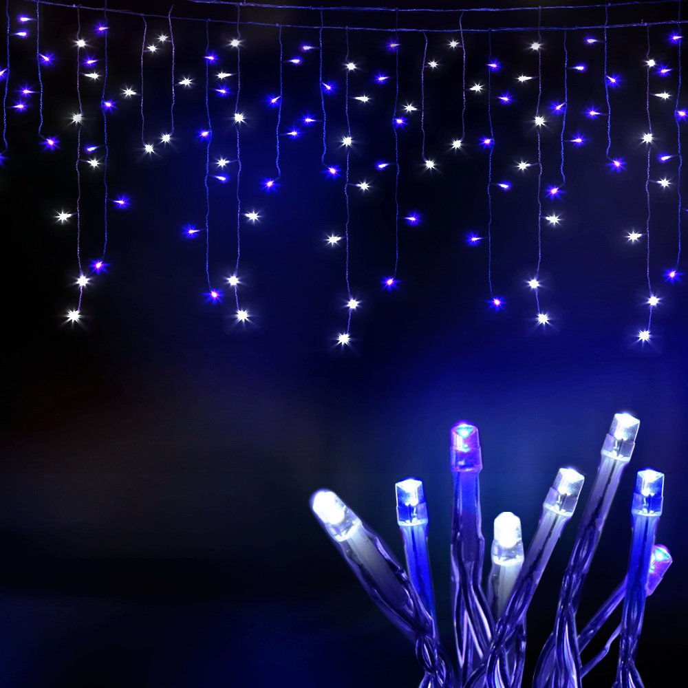 20M Christmas Lights Icicle Light 800 LED Blue White Decor Jingle Jollys - Image 8