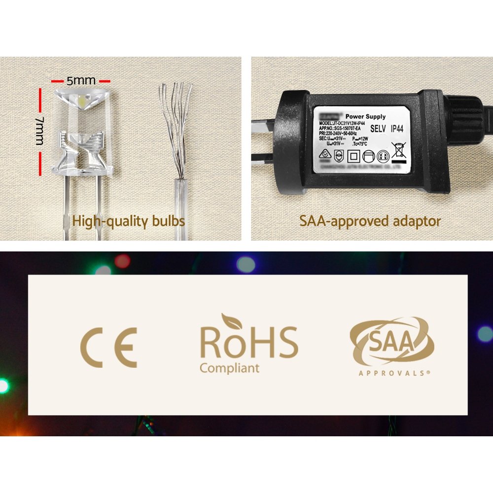 20M Christmas Lights Icicle Light 800 LED Warm White Decor Jingle Jollys - Image 6