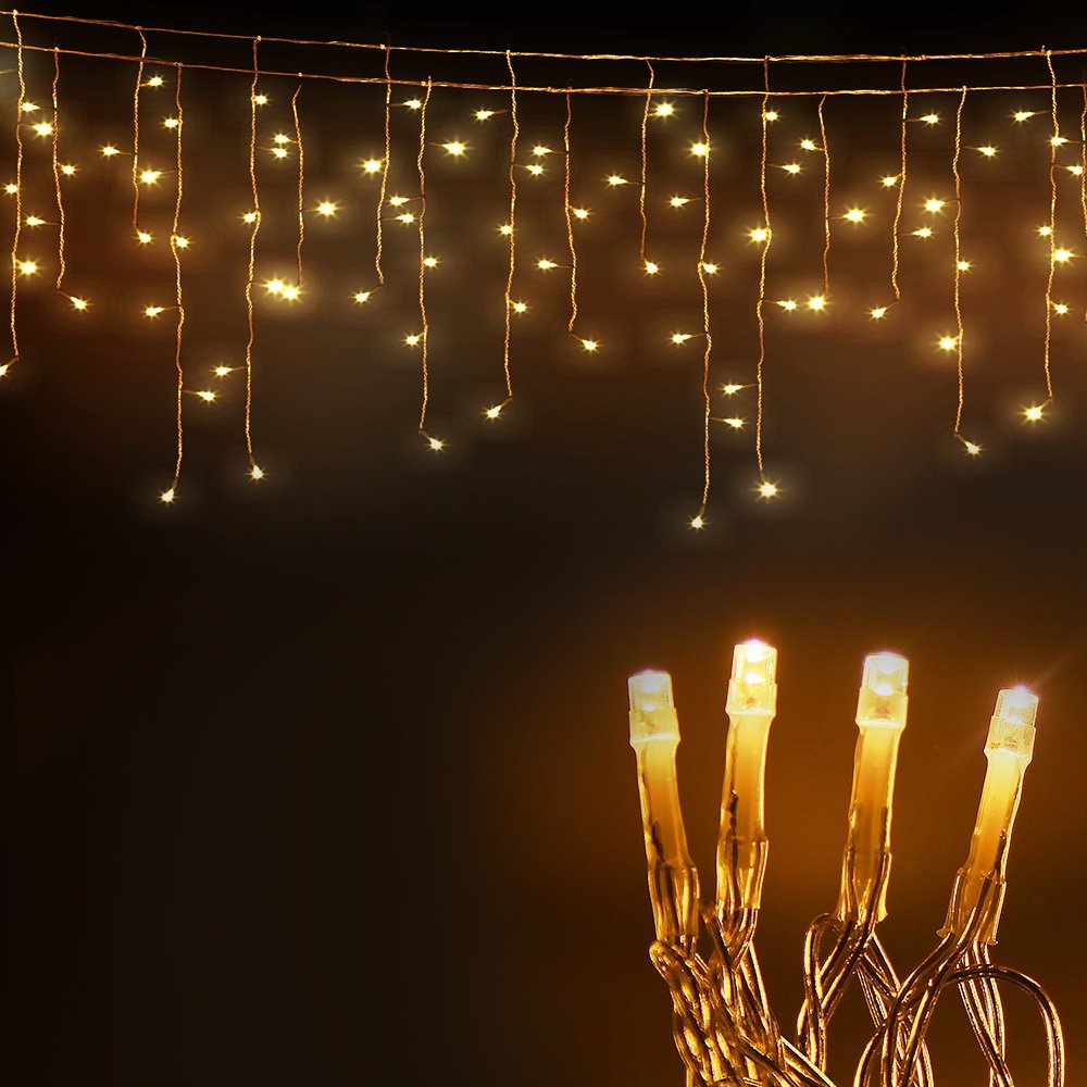 20M Christmas Lights Icicle Light 800 LED Warm White Decor Jingle Jollys - Image 8
